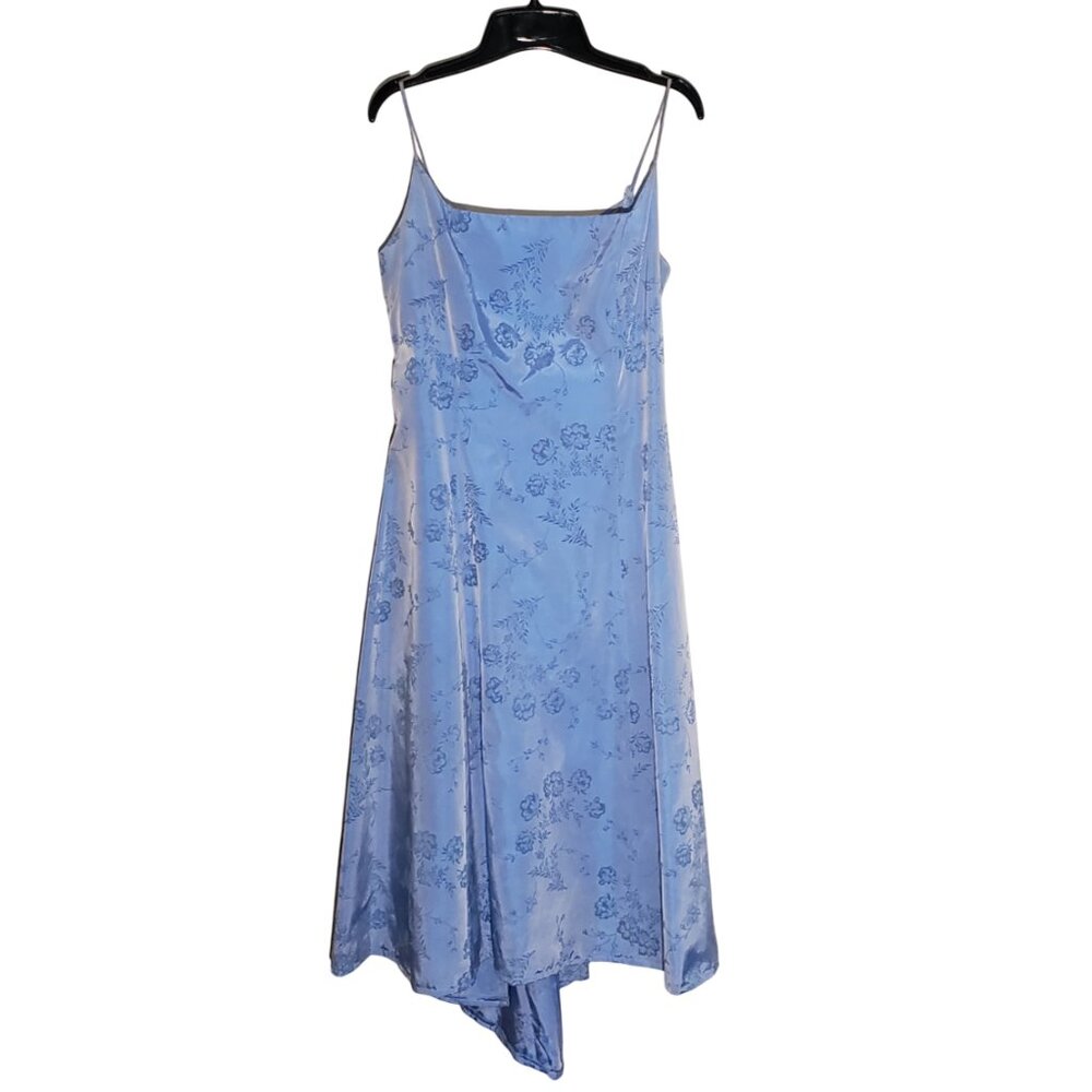 Be Smart Blue Midi Prom/Evening Dress Square Neck Spaghetti Straps Size 11/12